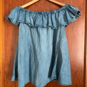 Chambray off the shoulder top